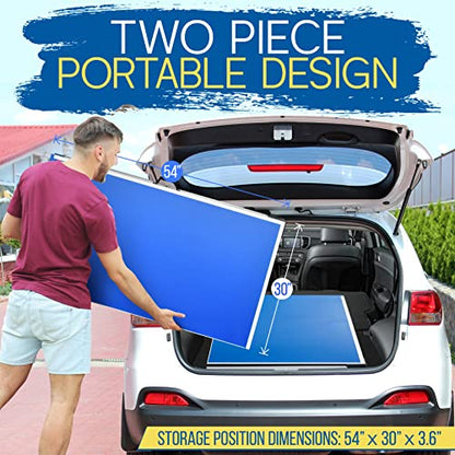 SereneLife 4in1 Multi Game Table, 48” Sports Arcade with Accessories, Ping Pong, Air Hockey, Pool Billiards, Soccer Foosball All in One, for Indoor and Outdoor, Family, Kids and Adults