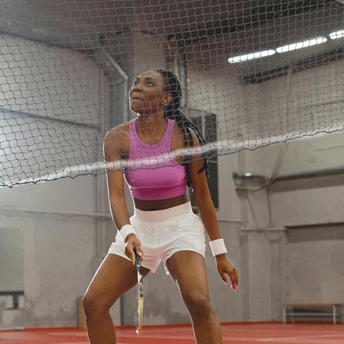 MAGICLULU Portable Badminton Net 6.1m with Single Border Black Mesh, Lightweight Court Equipment for Sports Training, Indoor and Outdoor Badminton, Pickleball Practice and Recreational Play