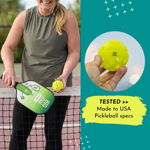 Big Dill Pickleball Co. Relish Outdoor Pickleball Balls or Indoor Pickleball Balls with Bag | Pickle Balls Pickleballs USAPA Approved (Pack of 4)