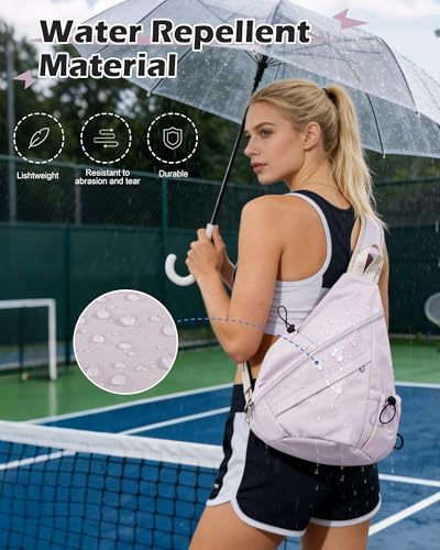SEAFEW Sports Pickleball Bag, Waterproof Crossbody Backpack for Pickleball, Tennis, Racketball, and Travel for Men and Women, Purple - color: A1-purple