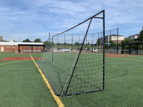 24 x 8 Ft.Regulation Size Soccer Goal w/Weatherproof HDPE Net. 50MM Diameter Industrial Grade Black Powder Coated Galvanized Steel. Portable 8x24 Foot Training Aid. ONE Year Warranty! - color: Black, size: 24x8 w/Extra Net