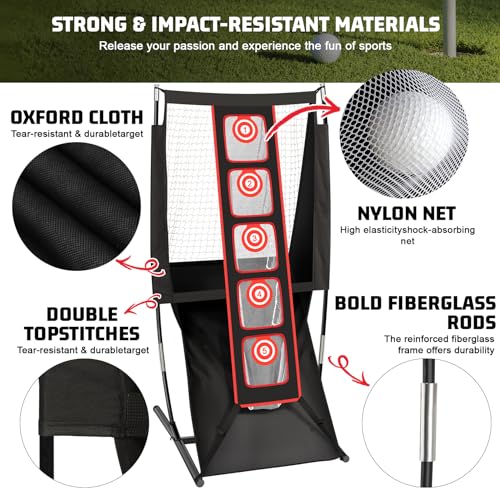 Storgem Golf Net, Golf Chipping Net,Target Training Chip Aids for Precision & Distance,with 5 Distinct Target Heights Challenge and Automatic Ball Return,Improve Your Short Game