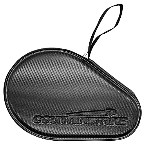 Counterstrike Atmostorm Paddle Bundle (Includes Hard Case & 6 Balls) | Ping Pong Paddle | Offensive Table Tennis Paddle | ITTF Approved | Ping Pong Set - color: Black Matte Fiber Hard Case
