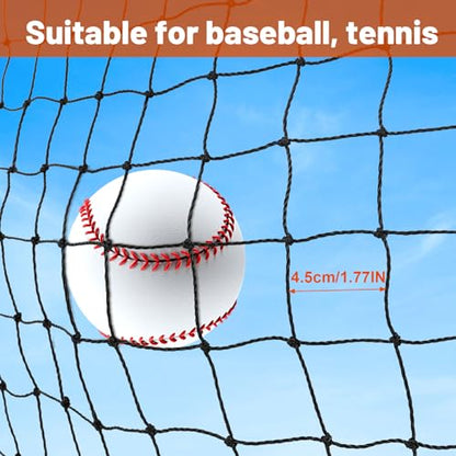 8x8x20 /10x10x35/12x12x55ft Heavy Duty Enclosed Batting Cage Net With Door, Only Net, No Poles and Frame, Professional Softball Baseball Nets for Batting and Pitching, Batting Cages for Backyard