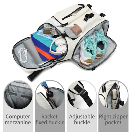 tennis mountain climbing travel backpack, independent shoe compartment for sports and fitness, waterproof 15.6-inch computer bag