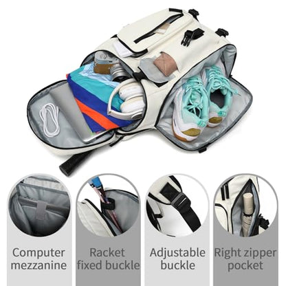 tennis mountain climbing travel backpack, independent shoe compartment for sports and fitness, waterproof 15.6-inch computer bag