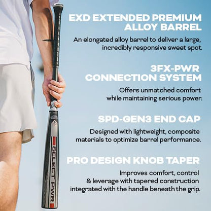 Louisville Slugger | 2026 | Select PWR Baseball Bat | BBCOR | -3 Drop | 2 5/8" Barrel | 2 Pc. Alloy-Composite