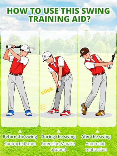 Retractable Golf Swing Trainer with Arm Band - Click Stick Golf Training Aid, Right/Left -Handed Golf Swing Practice Stick for Chipping & Hitting, Portable Indoor Outdoor Golf Practice Stick - style: Right-Handed Golf Swing Trainer
