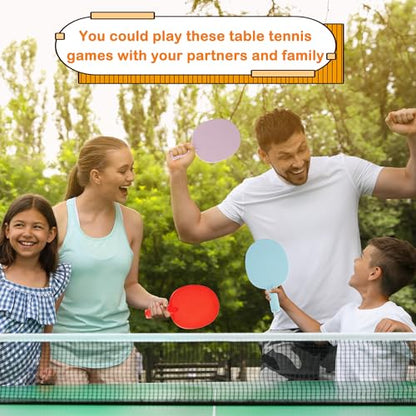 8 Pcs Plastic Table Tennis Paddles Unbreakable Ping Pong Paddles Rackets Portable Plastic Textured Table Tennis Training Toys for Beginner Kids Adult Camp Outdoor Equipment