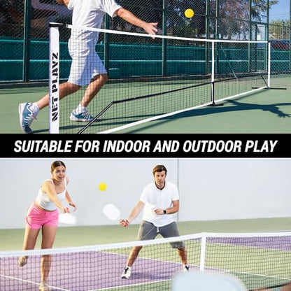 22ft Pickleball Net System with Metal Frame and PE Net Portable Easy Setup Pickleball Court for Driveway Backyard