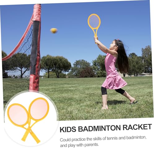 Mikinona 2Pcs Parent Outdoor Sports Tennis Racket Set Large Racket with Tennis Balls and Badminton Rackets for Durable Material for Family Fun