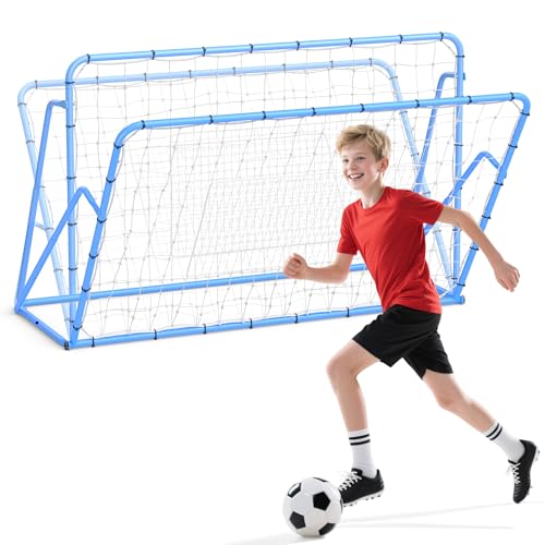 6x4 ft Soccer Rebounder, Adjustable Angle Heavy Duty Soccer Training Net with Steel Frame, Portable Football Rebounder for Solo & Team Practice,Passing & Control Training Equipment for Backyard, Field