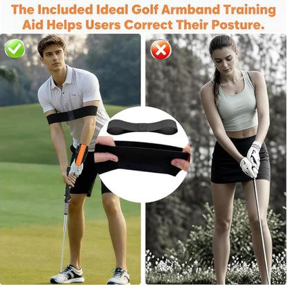 Golf Wrist Brace & Golf Swing Trainer Aid - Ambidextrous Hinge Training Support with Medical-Grade Splint, Post-Injury Recovery & Swing Correction for Men Women
