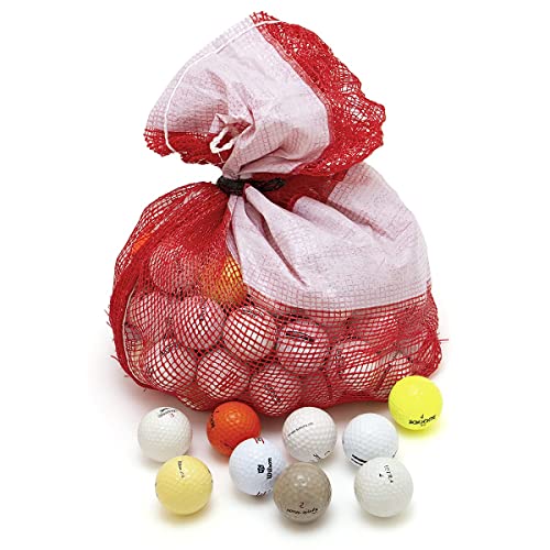 Recycled Hit-Away Used Golf Balls - Cheap Bulk Golfballs Perfect for Practice & Range Hitting - Mix Comes in a Mesh Ball Carrying Bag