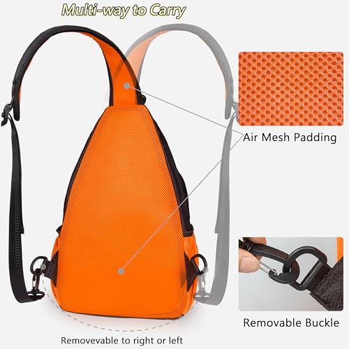 SUKRY Pickleball Bag Lightweight Sling Backpack for Men and Women with Multi-Pocket Crossbody Gym & Travel Backpack Pickle Ball Accessories - color: Orange
