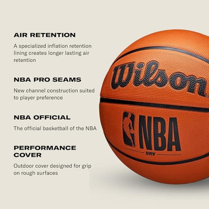 WILSON NBA DRV Series Basketball - color: Brown, size: Size 5 - 27.5", style: DRV