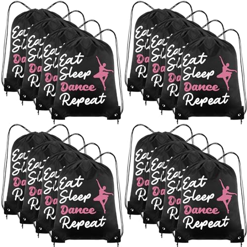Windyun 16 Pcs Ball Drawstring Backpack Bulk Lightweight Draw String Bags Cinch Bags Drawstring Cinch Sack Tote(Dance) - style: Dance