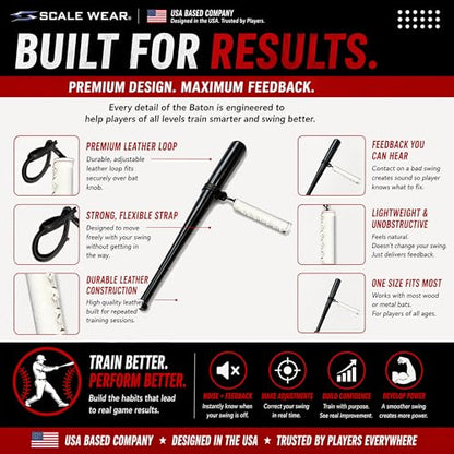 Velocity Hitting Pro Swing Assistant – Professional Baseball Softball Training Aid Improves Exit Speed Hand-Eye Coordination and Mechanics Youth Athletes (Ages 4-18) - color: White