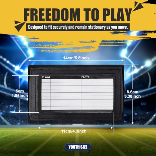 Football Play Wristband - Football Quarterback Play Wristbands for Adult and Youth 2/6/12/20 Pack - Softball Wristbands for Signs for All Sports with 3 Compartments - size: Pee Wee