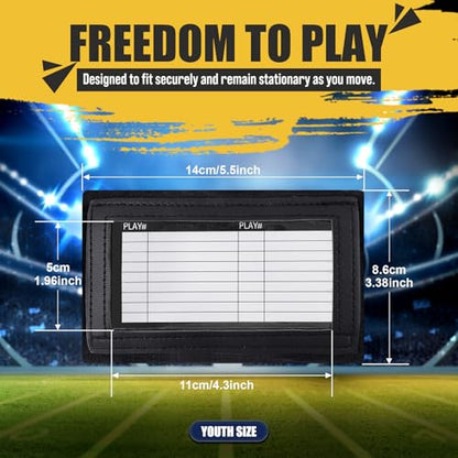 Football Play Wristband - Football Quarterback Play Wristbands for Adult and Youth 2/6/12/20 Pack - Softball Wristbands for Signs for All Sports with 3 Compartments - size: Pee Wee
