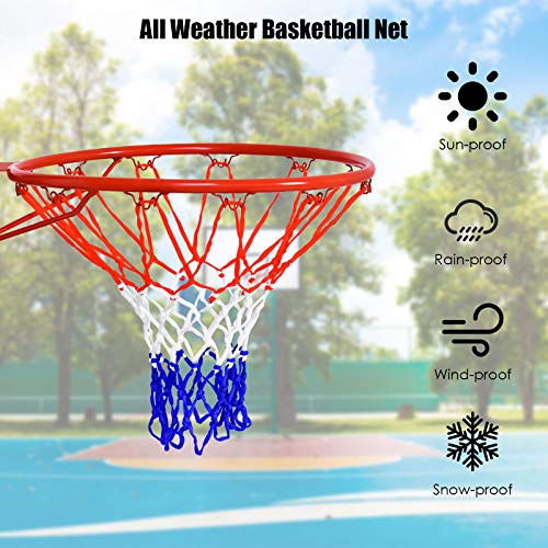 GYMAX Basketball Rim, 18'' Heavy Duty Wall Mounted Basketball Rim Indoor Outdoor Hanging Basketball Goal for Kids Adult