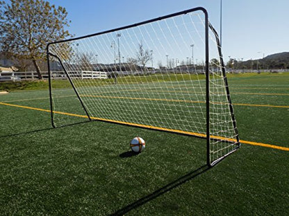 12 x 6 Ft. Powder Coated Galvanized Steel Soccer Goal w/Net. 12x6 Foot AYSO Regulation Size Portable Training Aid. Ultimate Backyard Goal, All Weather, One Year Warranty. New - color: Black, size: 12x6