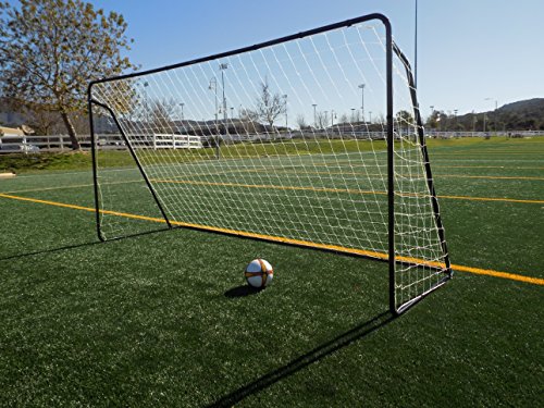 12 x 6 Ft. Powder Coated Galvanized Steel Soccer Goal w/Net. 12x6 Foot AYSO Regulation Size Portable Training Aid. Ultimate Backyard Goal, All Weather, One Year Warranty. New - color: Black, size: 12x6 w/Extra Net