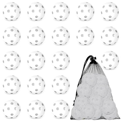 Coopay 20/40 Pack Practice Baseball Softball Plastic Training Balls Lightweight Hollow Limited Flight Softballs for Hitting, Pitching,Batting Training Indoor Outdoor Use - color: White, style: 20 Pack