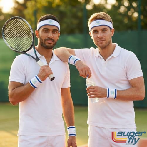Super Fly Goods Sweatbands Pickleball Golf Tennis Great Gift or for Your Sports or Team Wristband Sports Band Set Including Towel Wrist and Head Sweatbands - style: Tennis Head & Wristband Set