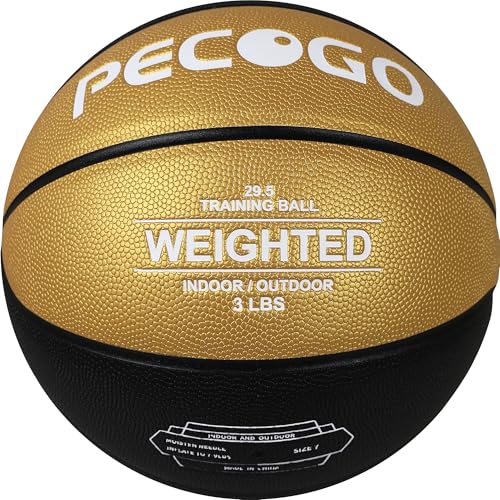 Size 7 Weighted Training Basketball (2.2/3/3.3 lbs) - Heavy Indoor/Outdoor Basketball for Dribbling, Passing, Rebounding & Skill Development - size: 3LBS