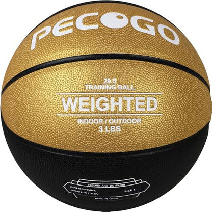 Size 7 Weighted Training Basketball (2.2/3/3.3 lbs) - Heavy Indoor/Outdoor Basketball for Dribbling, Passing, Rebounding & Skill Development - size: 3LBS