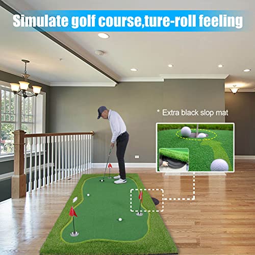 Golf Putting Green/Mat-Golf Training Mat- Professional Golf Practice Mat- Green Long Challenging Putter for Indoor/Outdoor - style: 5x10ft green
