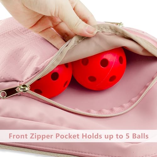 Women's Pickleball Bag - Sling Paddle Bag with Patent Design - color: Pink