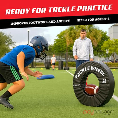 Play Platoon Football Tackle Dummy - Tackling Wheel Dummies for Youth Football Training - Tackle Wheel for Blocking, Hitting Drills and Practice - size: 28 Inch