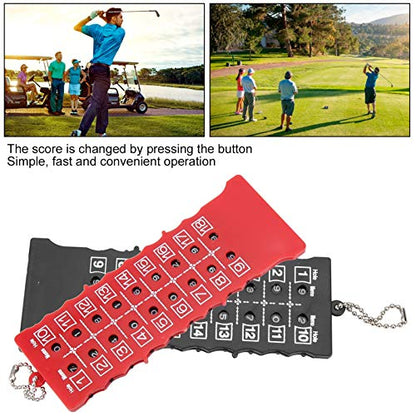 2 Pack Golf Score Counter for 18 Holes, Portable Golf Score Keeper with Clip Easy One Hand Use, Training & Competition Accessory, Black & Red