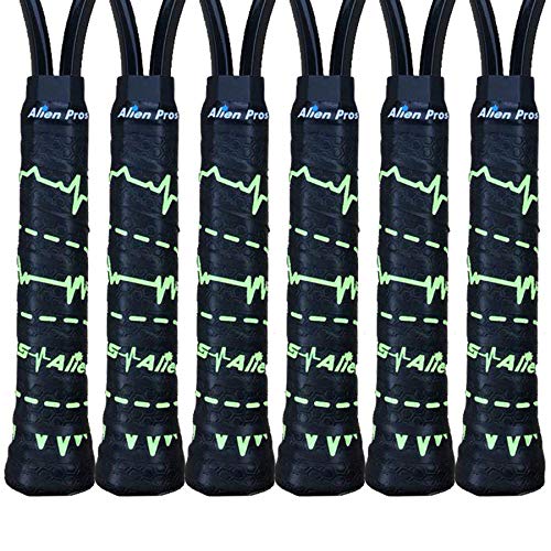 ALIEN PROS Tennis Racket Grip Tape – Tac Moisture Feel Tennis Grip – Tennis Overgrip Grip Tape Tennis Racket – Wrap Your Racquet for High Performance - style: 6-Pack Yellow Beats