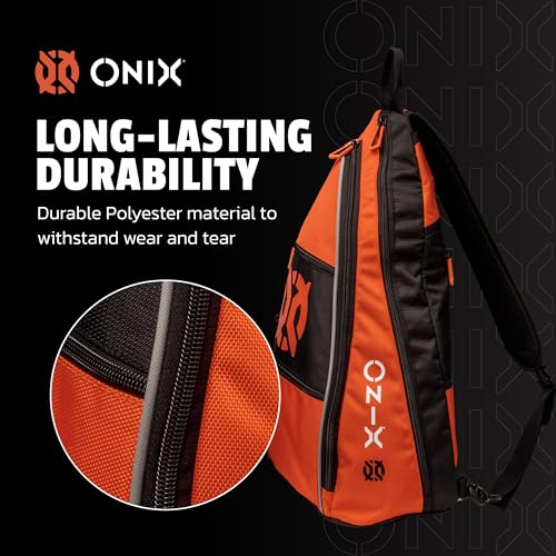 ONIX Pickleball Pro Team Sling Bag — Orange and Black with Adjustable Strap, Durable Construction, and Spacious Storage for All Your Pickleball Gear