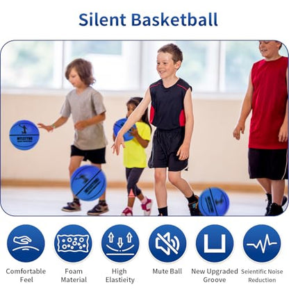 Silent Basketball-Size 7 (29.5") 2026 New Upgrade Dribble Dream Silent Basketball, Grooved Airless Foam Technology for Soundless for Quiet Dribbling and Indoor Training