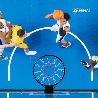 Yes4All Basketball Net, 18-Inch Heavy-Duty Basketball Rim Replacement for Indoor & Outdoor Use, Fits Youth & Adult Hoops - Fixed & Breakaway Options, Bolts Included - style: Breakaway