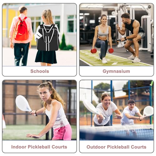 Pickleball Bag Pickle Ball Backpack for Women,Pickleball Accessory Tote Sport Equipment Bag Machine Washable with Shoe Compartment,Wet Pocket,Adjustable Shoulder Strap Fence Hook,Great Gift 30L-Black - color: Black