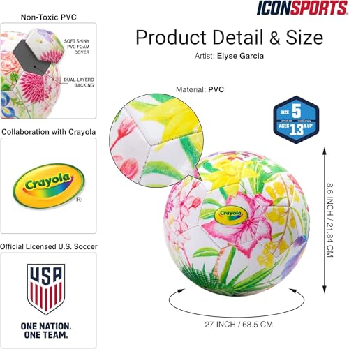 Icon Sports Officially Licensed US Soccer Federation Soccer Ball - USSF149BL White Size 5