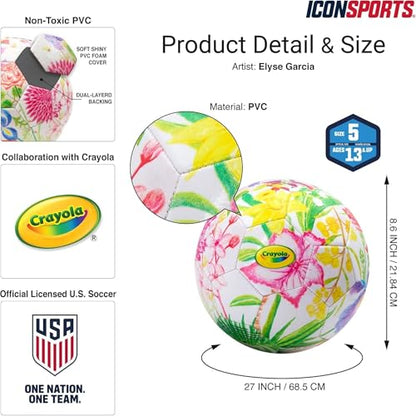 Icon Sports Officially Licensed US Soccer Federation Soccer Ball - USSF149BL White Size 5
