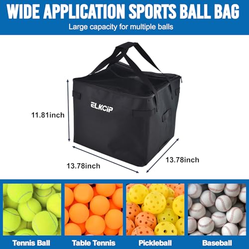 Tennis Balls Hopper Bag, Replacement Storage Bag with Side Pockets, Lightweight Teaching Cart Bag for Pickleball, Baseball Ball, Table Tennis, Frame Not Included