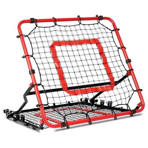 Storgem Baseball Softball Rebounder Net, Pitch Back Rebound Net,Soccer Rebound Net, Fielding Rebounder,Double Sided Adjustable Multi-Sports Pitching Rebound Net for Throwing Practice