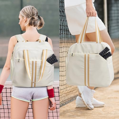 G4Free Pickleball Bag, Pickleball Bag Tote for Women and Men - color: Ivory