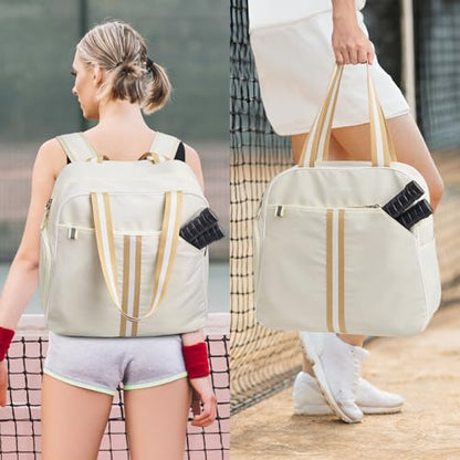 G4Free Pickleball Bag, Pickleball Bag Tote for Women and Men - color: Ivory
