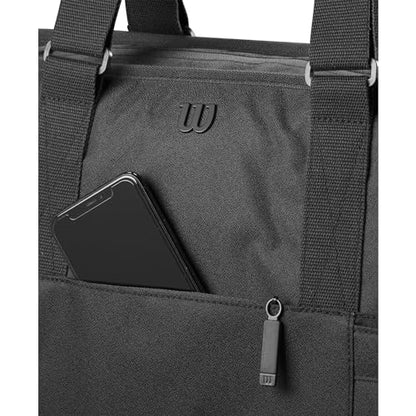 WILSON 2024 Lifestyle Tote Tennis Racket Bag - Holds up to 2 Rackets, Black