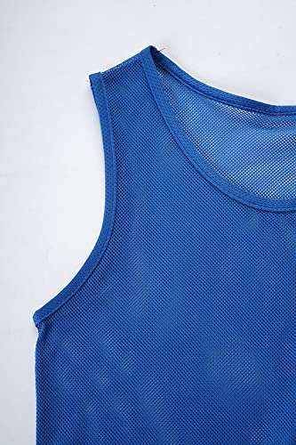 12 Pack（1-12） Numbered Pinnies/Soccer Training Bibs/Basketball Jerseys for Kids,Youth and Adults - color: 1-12 Navy, size: Small