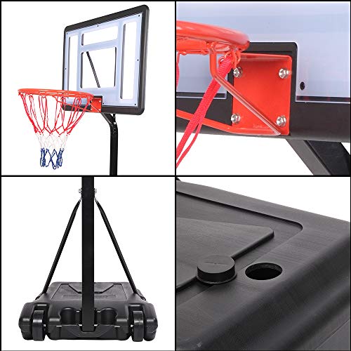 Ktaxon Poolside Basketball Hoop, Adjustable Height 45-53" Swimming Pool Upgraded Portable Basketball Hoop Stand with Fillable Base