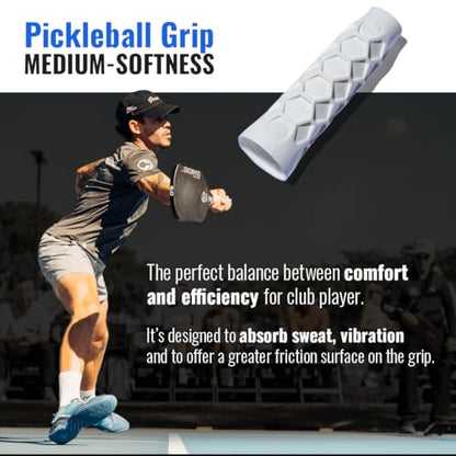 Hesacore Pickleball Paddle Grip - 5.25in - Regular Feel - Supports Tennis Elbow, Enhances Grip Strength, Reduces Vibration with Finger Support and Anti-Sweat Design - size: Small
